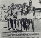 Primer equipo del C. N. Helios formado por Pedro Moreno, Jess Moreno, N. Cotchico, J. Rivas y P. Nuez