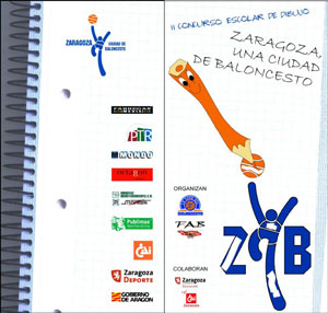Cartel del Concurso de dibujo "Zaragoza, una ciudad de baloncesto" 2008