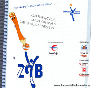 Cartel del Concurso de dibujo "Zaragoza, una ciudad de baloncesto" 2010