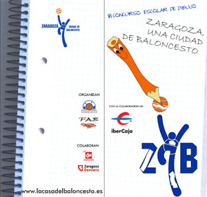 Cartel del Concurso de dibujo "Zaragoza, una ciudad de baloncesto" 2012