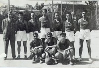 De pie: C. Chausson, , J. Casabon, J. Moreno, A. Bruñén, P. Moreno, E.Franco y M. Vizcarra<br>  Abajo: J. Tomey, M. Bruñén y J. Mora