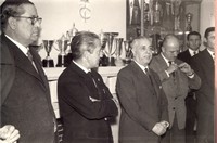 Ignacio Paricio, Dolset (Presidente del Tenis), Gral. Querejeta (Presidente de la Federación Española de Baloncesto)en un acto en la sede del club